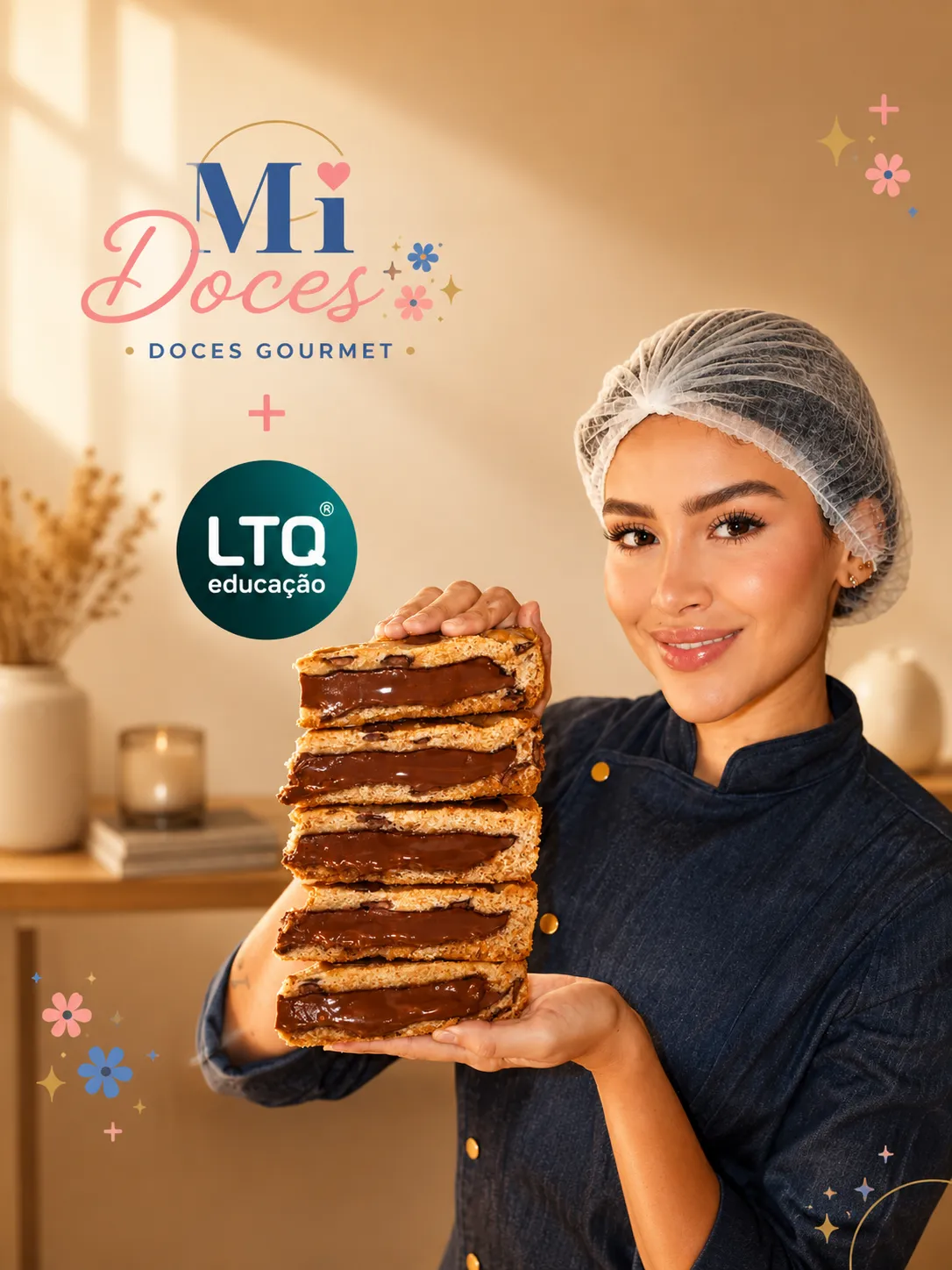 MiDoces × LTQ Educação · doceira segurando brigadeiros gourmet